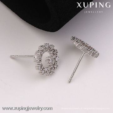 29084 bijoux fantaisie bijoux alliage de cuivre boucles d&#39;oreilles en gros dames en or blanc zircon boucle d&#39;oreille pour les filles